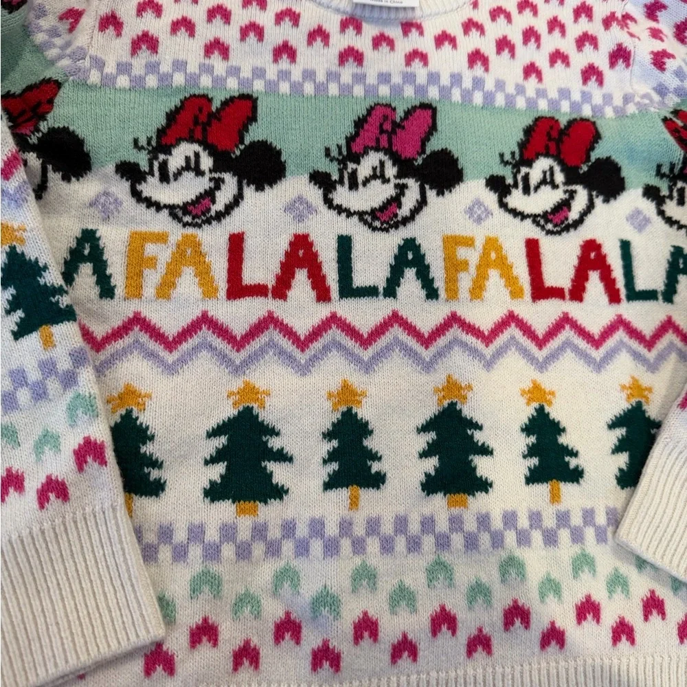 Disney Girls Minnie Winter/ Holiday Sweater - Multicolor